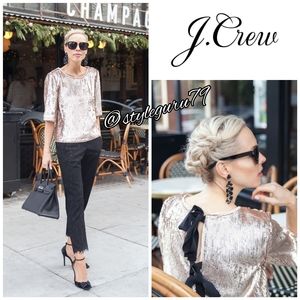 NWT, J. CREW, Sequin Bow Back Crop Top